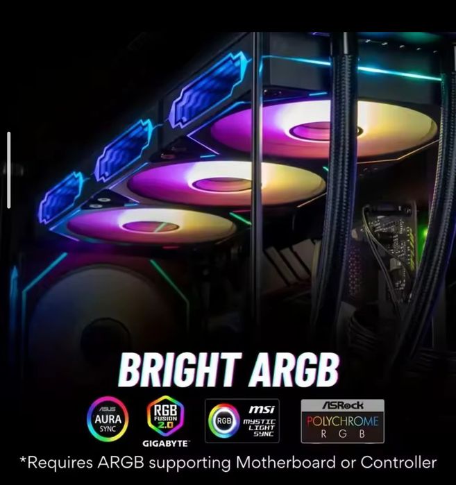 Корпусный кулер белый для ПК с ARGB подсветкой Prism 4 Pro 120м  ревер