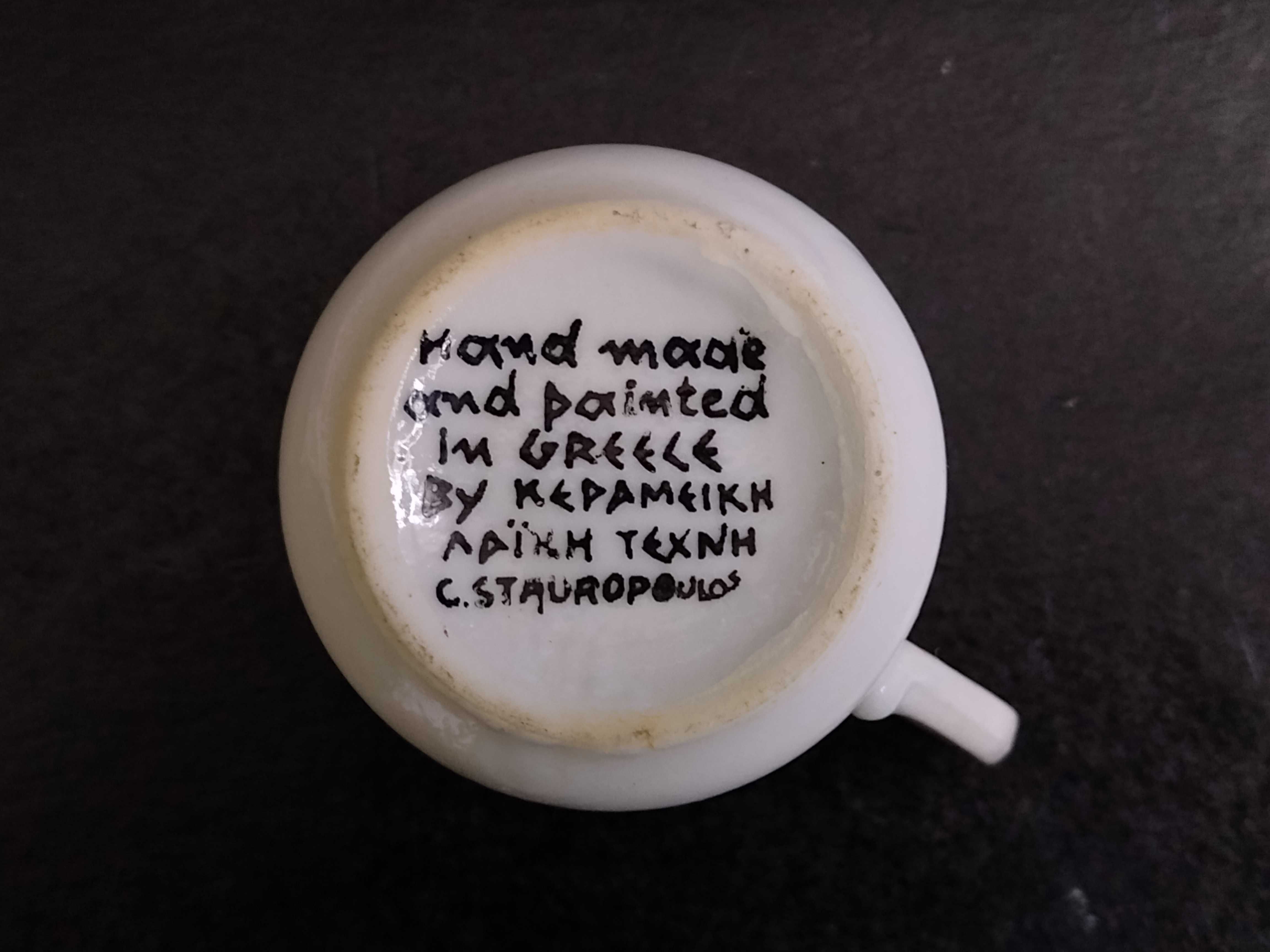 Filiżanka Espresso Grecka Ręcznie zdobiona