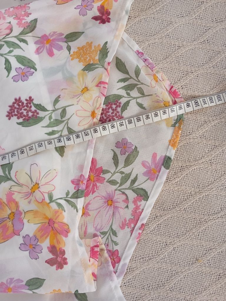 H&M 7-9lat przepiękna długa sukienka maxi kwiaty kwiatuszki