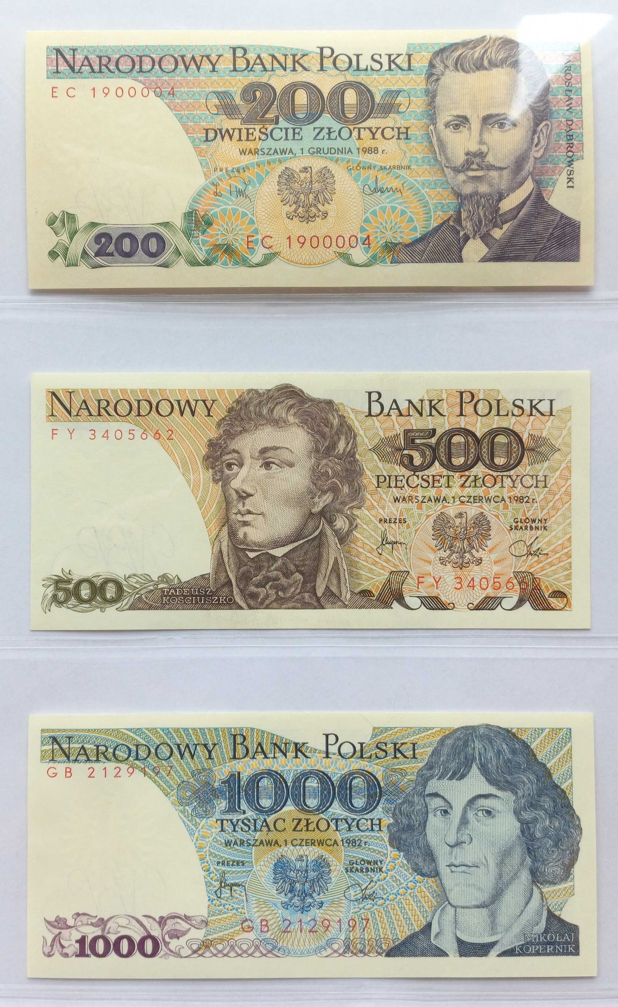 Banknoty - Polska PRL, 200 złotych 1988 rok. UNC