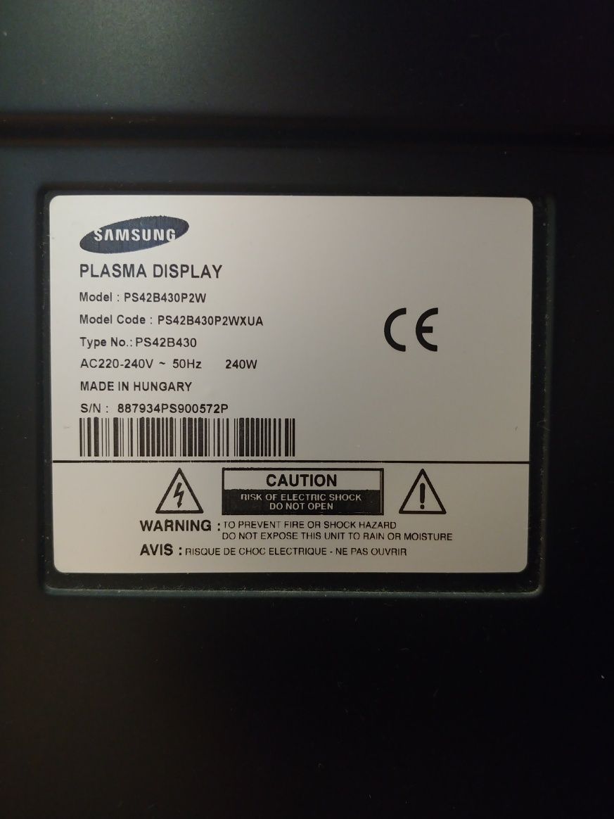 Телевизор Samsung PS42B430P2W отличное состояние FULL HD изображение