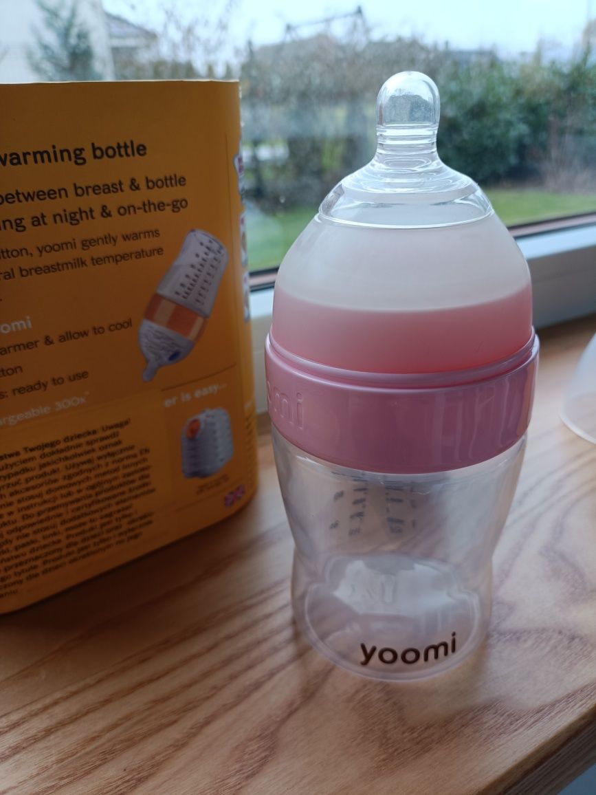 Nowa butelka samopodgrzewająca Yoomi różowa 240ml