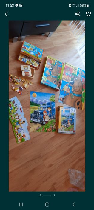Puzzle Scooby-Doo,domino układanki drewniane zestaw okazja tanio