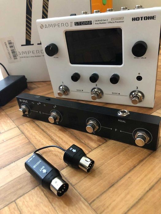 Pedalboard completa – Ampero Stomp II + controlador + pedal + saco