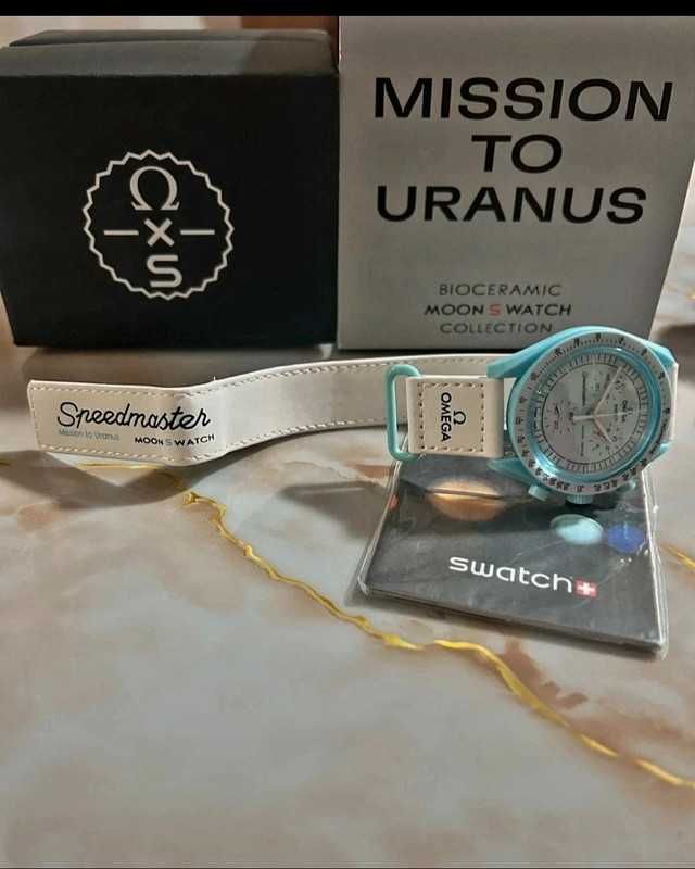 Mission to Uranus Watch - Omega x Swatch SO33L100 Nowy Mode