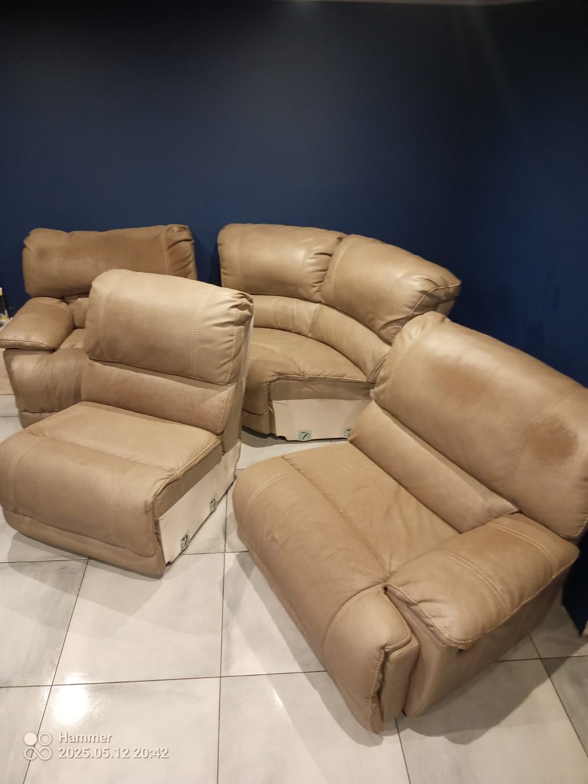 Narożnik relax skóra