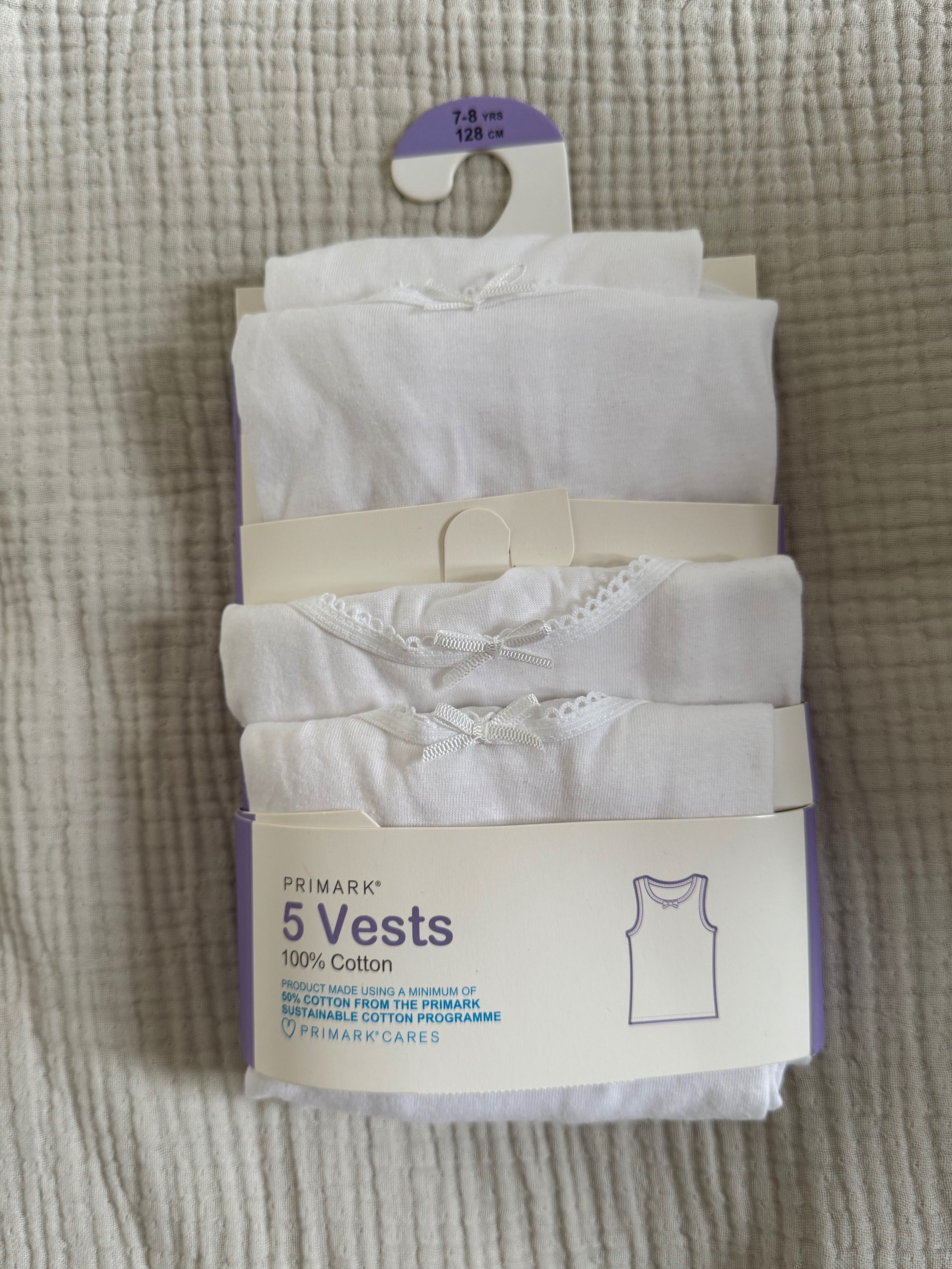 Primark zestaw podkoszulek r.7-8lat, 4szt
