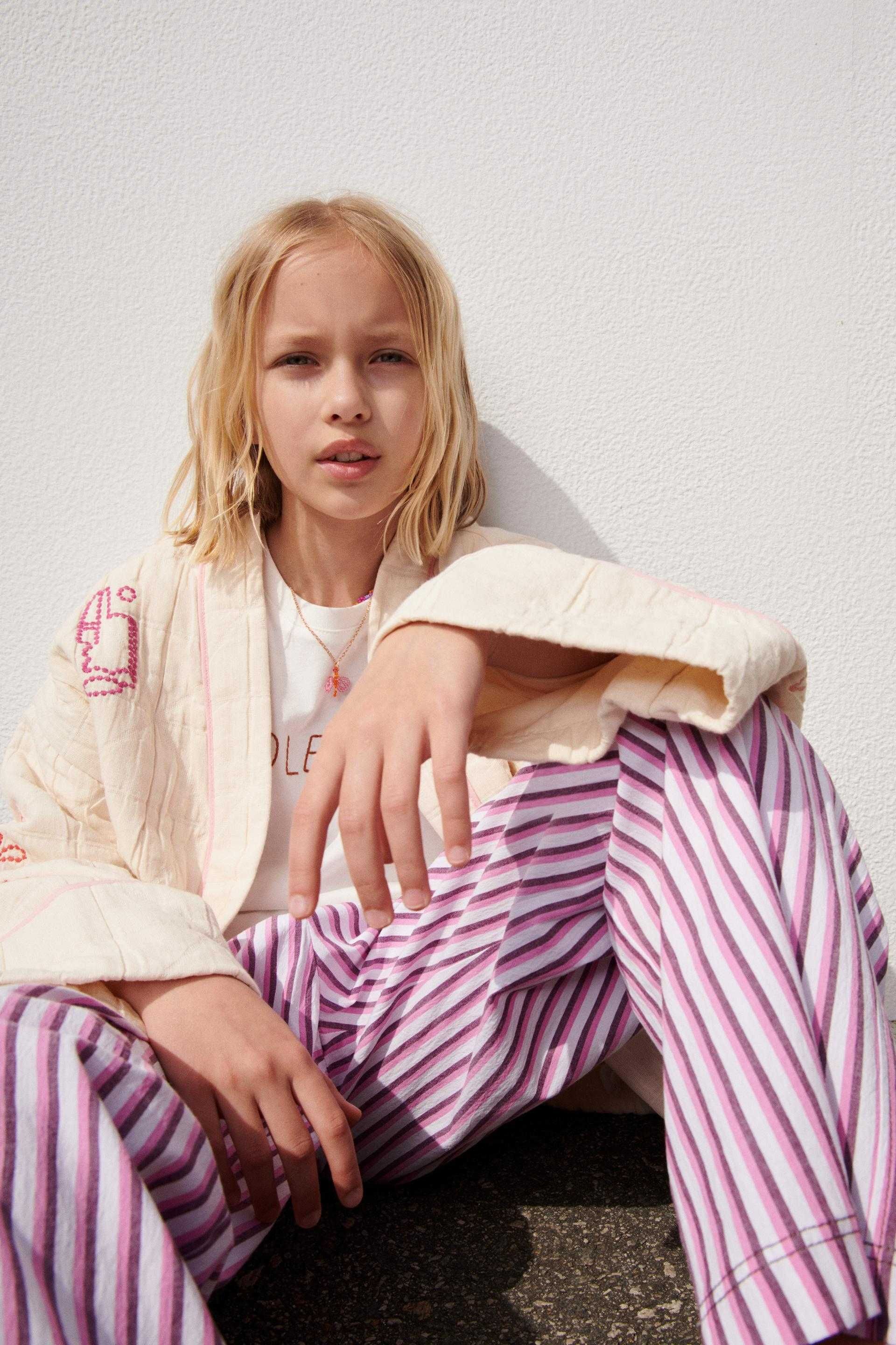 Zara nowe kimono kurtka 140 cm grubsze bawełniane