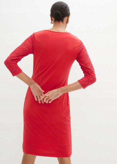 B.P.C sukienka czerwona z koronką ^36/38