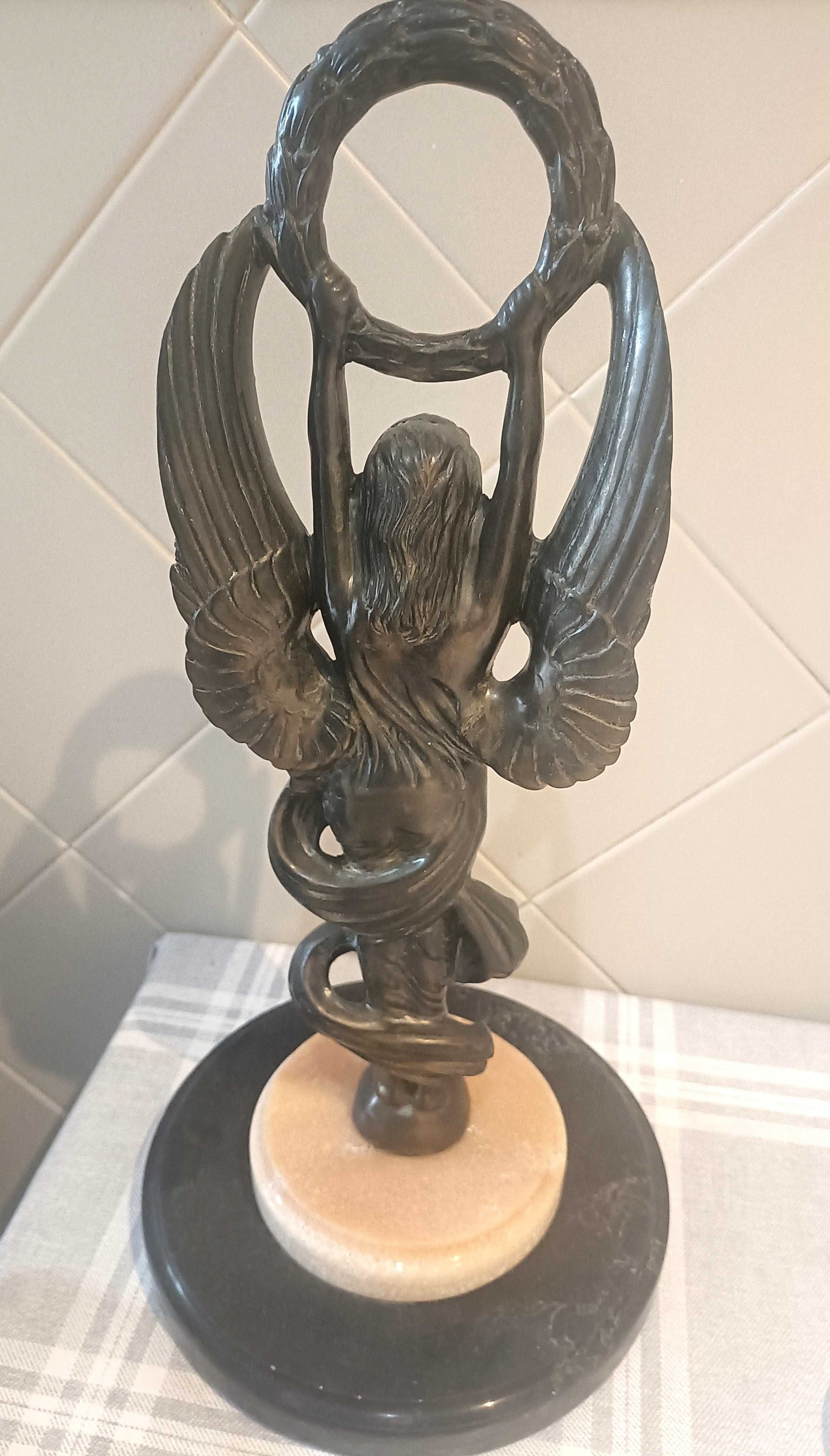 Vintage 1930s Estatua Anjo da Victoria bronze laminado