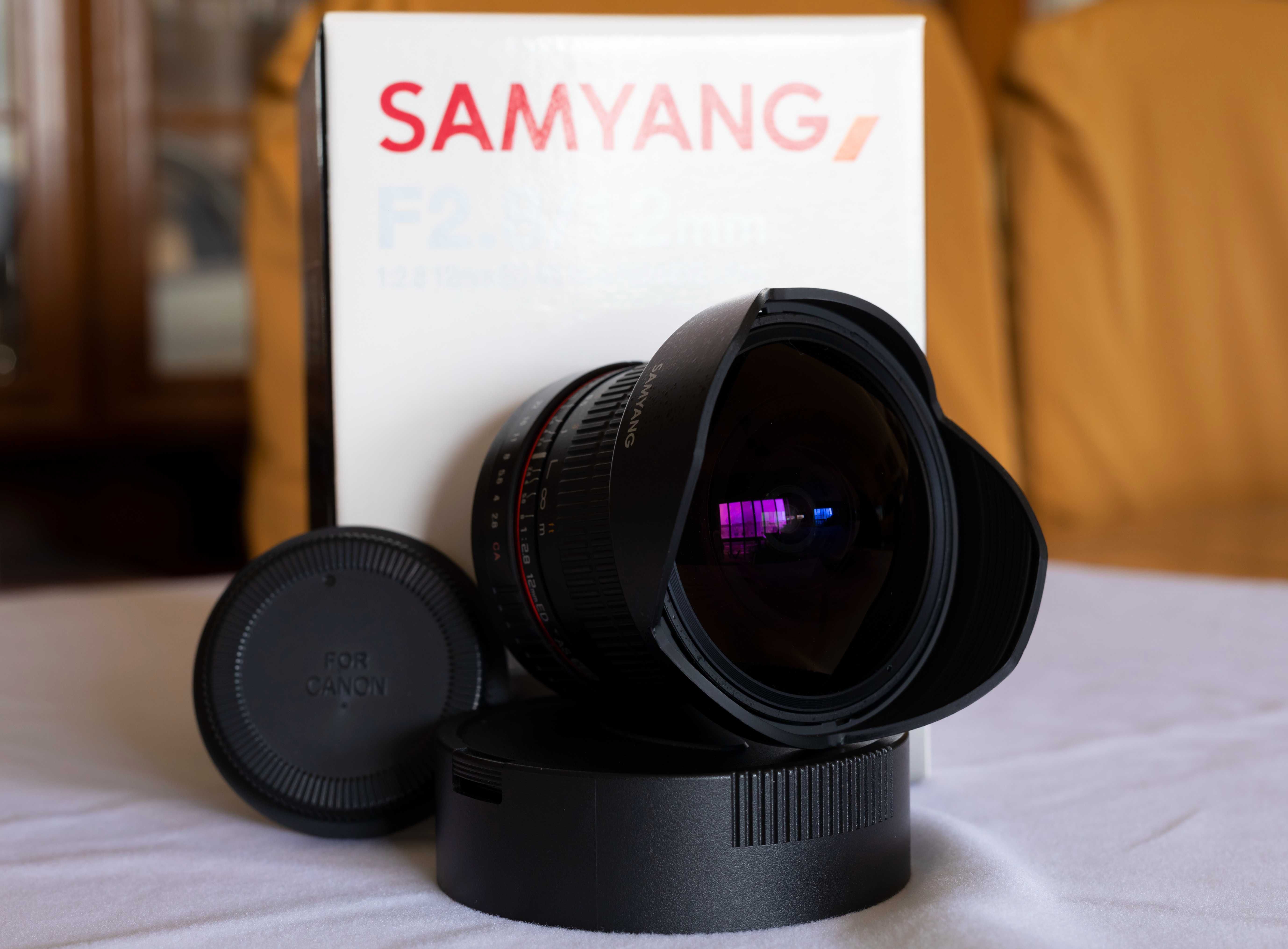 Samyang 12mm f2 8 ed as ncs fisheye para Canon