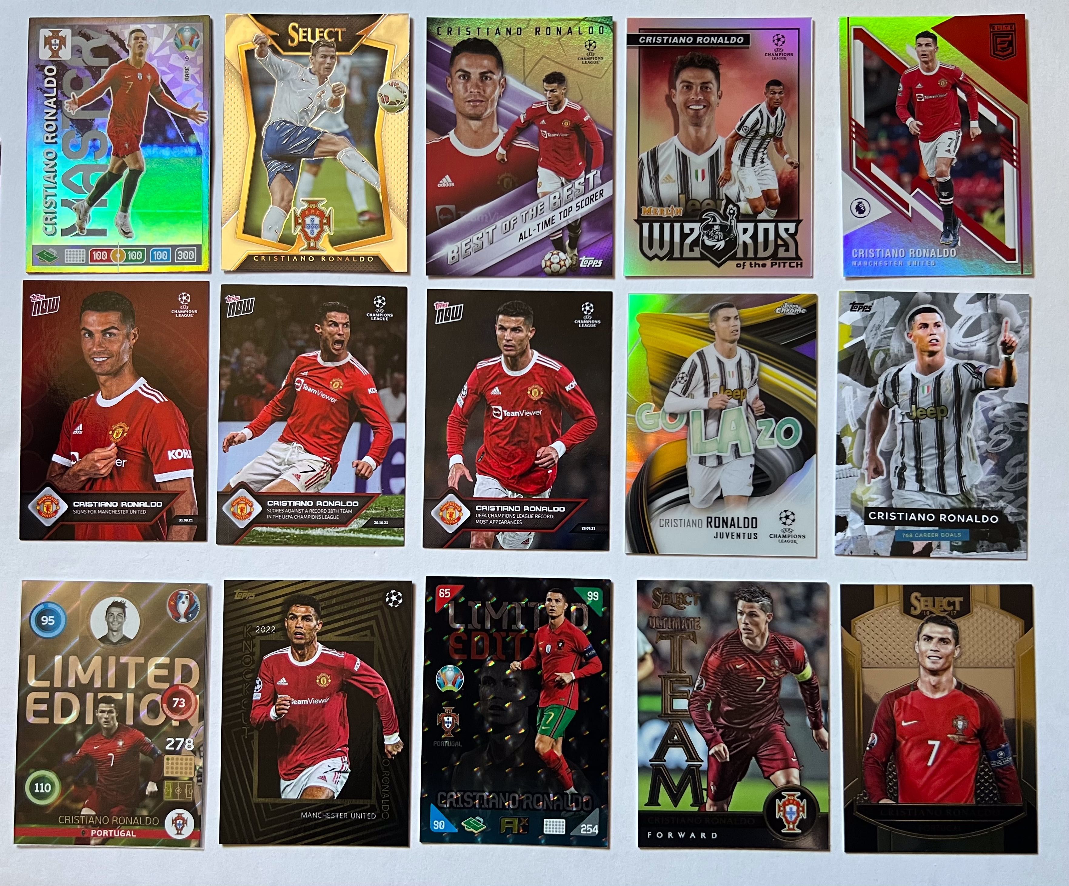 Cristiano Ronaldo cartas / cromos Panini / Topps