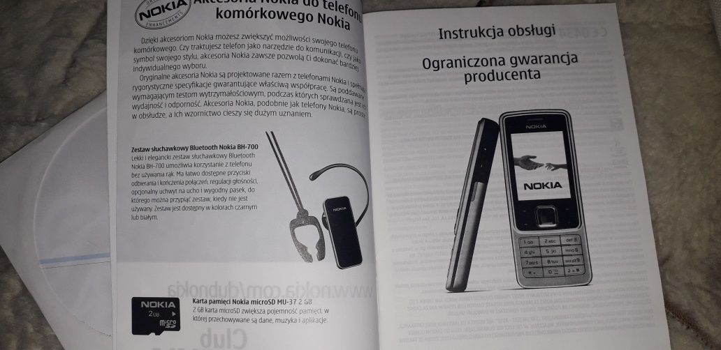 Oryginalna instrukcja i płyta do Nokia 6300 karton