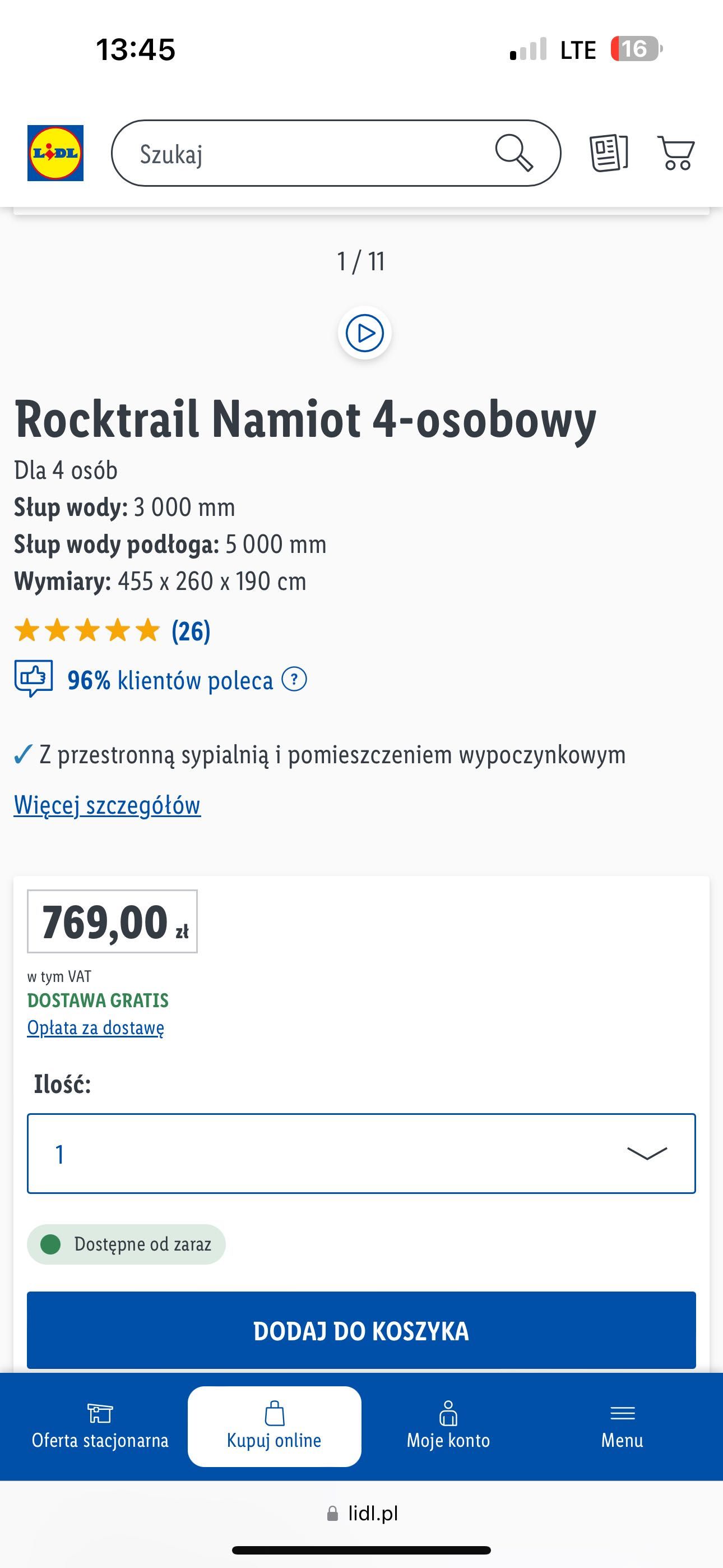 Namiot rodzinny 4 osobowy ROCKtrail