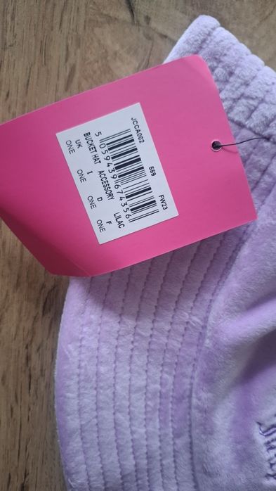 Juicy Couture liliowy kapelusz rybacki bucket hat