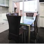Conjunto Mesa de cozinha INOX+Vidro temperado+Extensível + 6 CADEIRAS