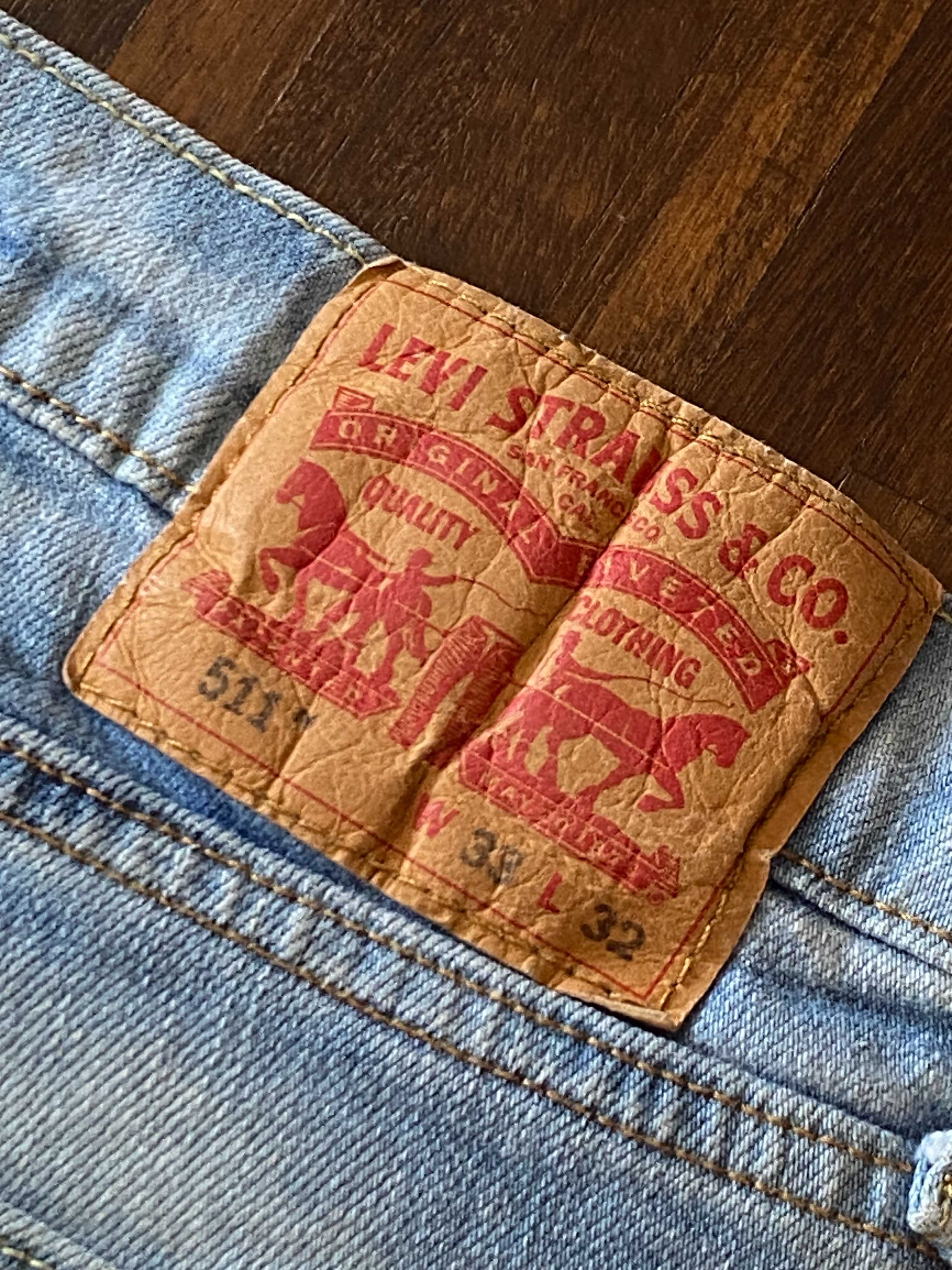 Levis 511 spodnie jeans pas 82 długość 101,5 destroyed unikat 33/32