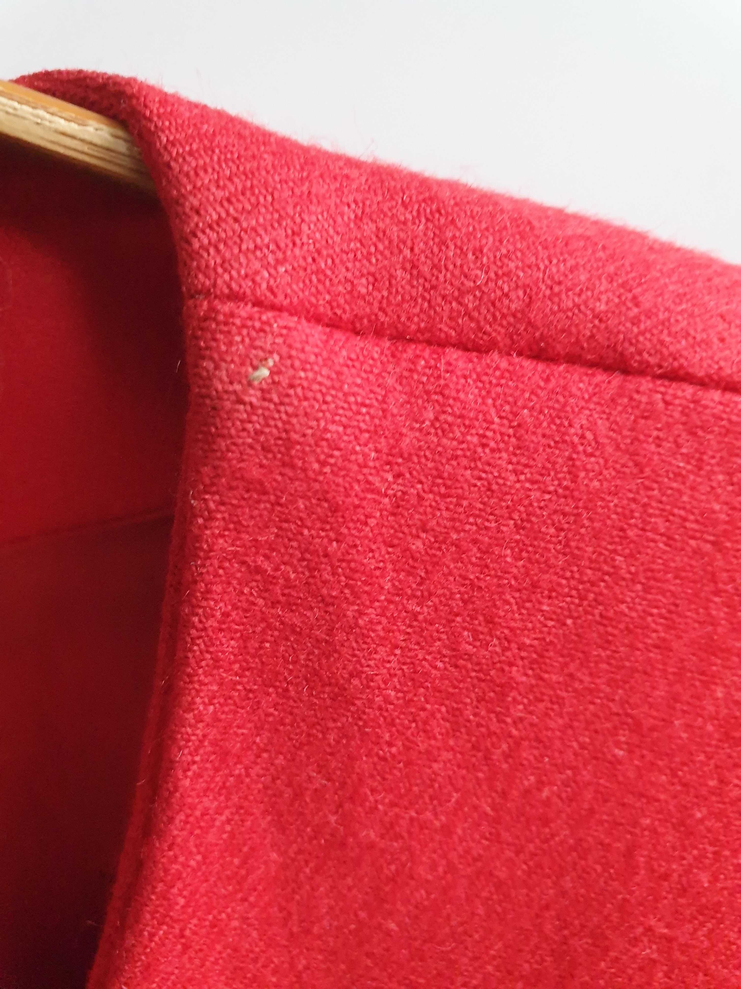 Czerwony krótki żakiet marynarka 40 42 Vintage wełniany
