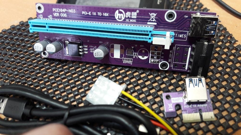 Райзер молекс 002 60см USB PCI-E 1-16x molex
