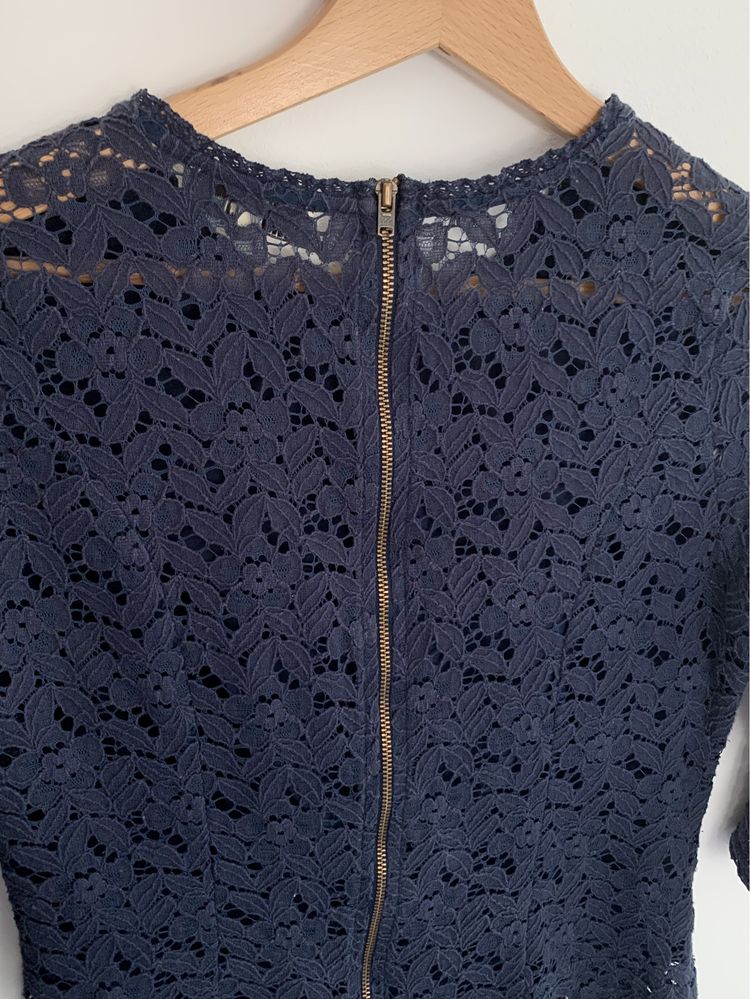 Granatowa koronkowa elegancka bluzka Papaya L 40 M 38