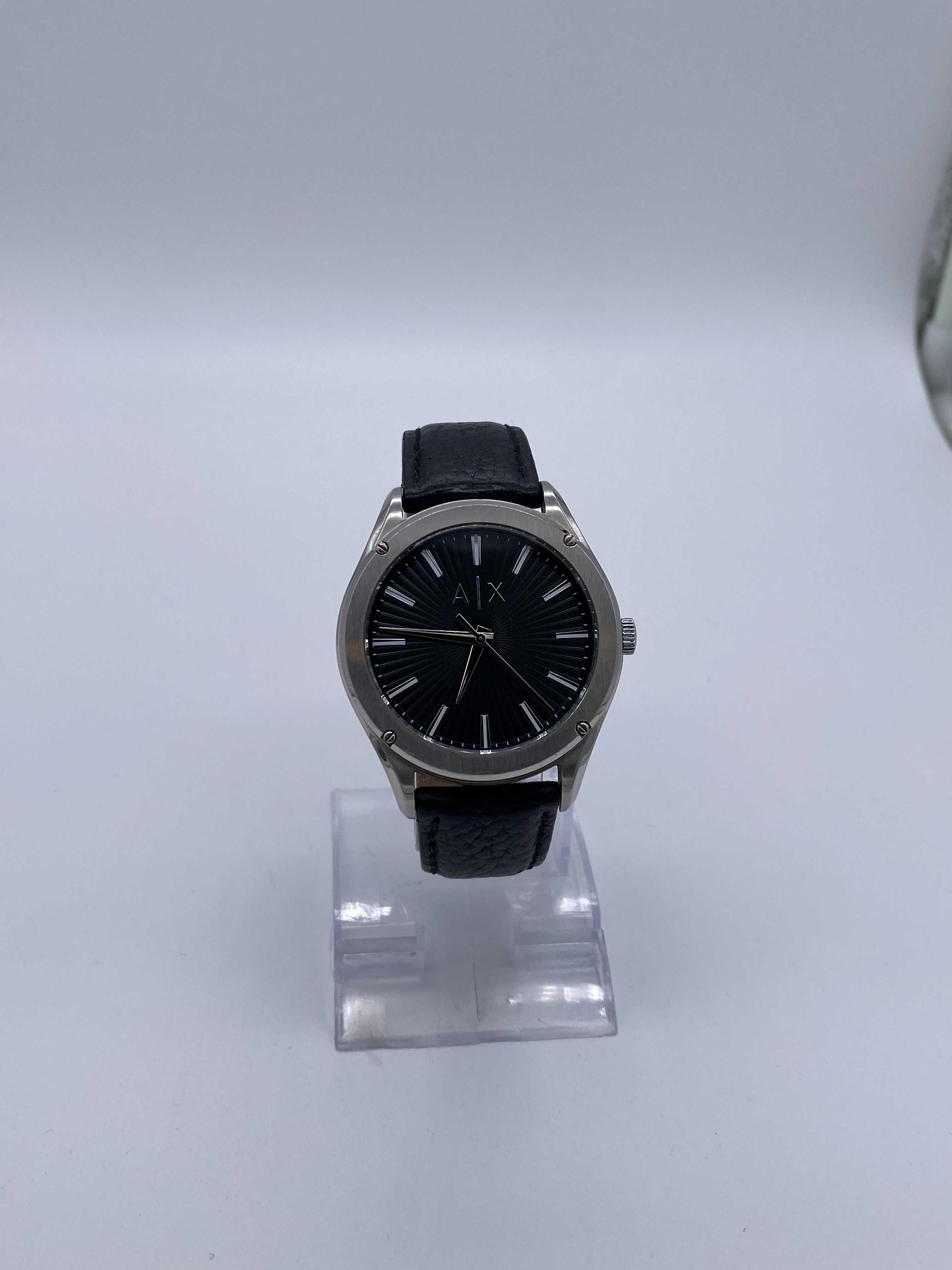 Srebrny Zegarek Armani Exchange Classic męski AX2803 skórzany pasek