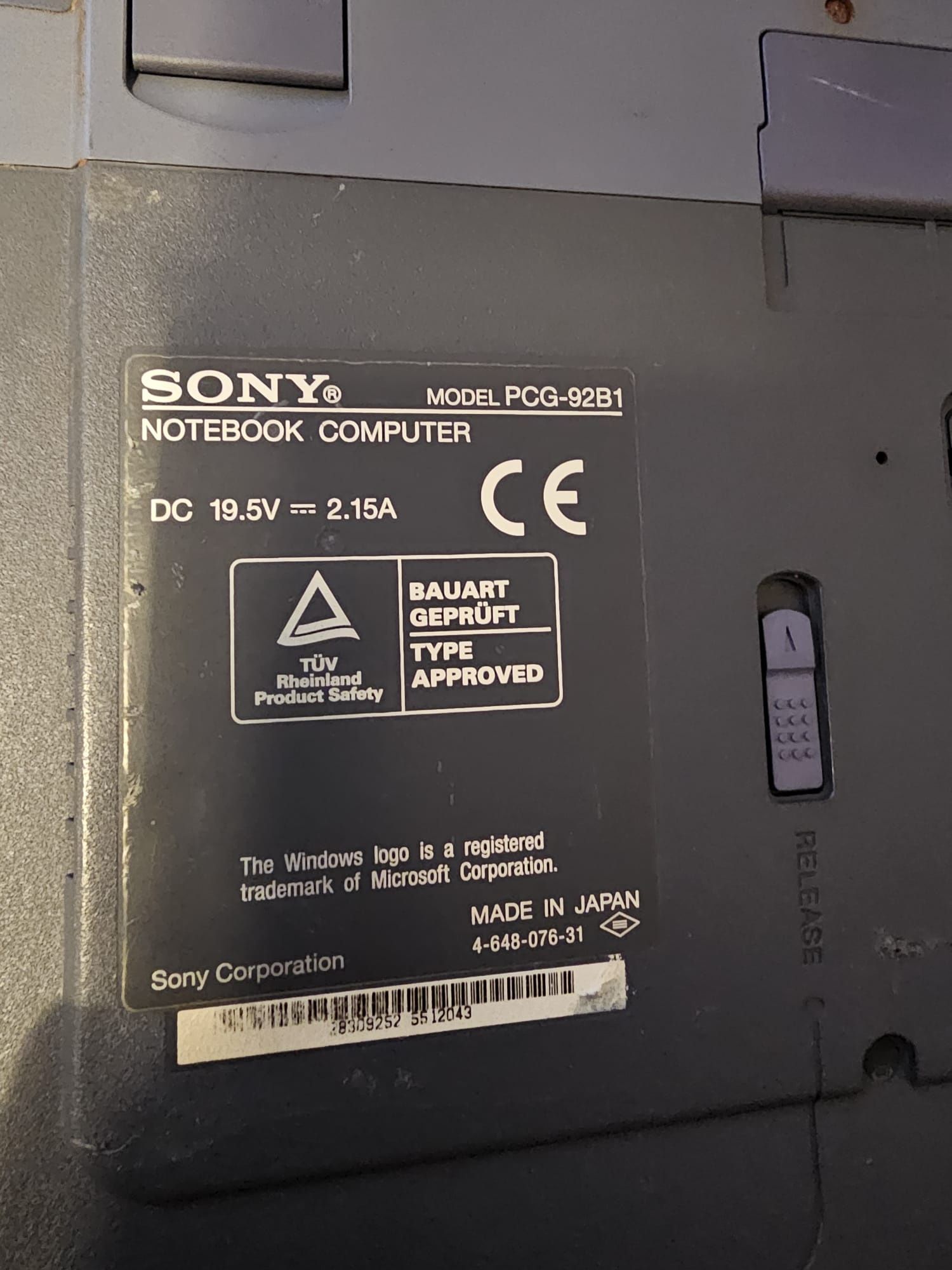 Laptop Sony VAIO PCG-F701
