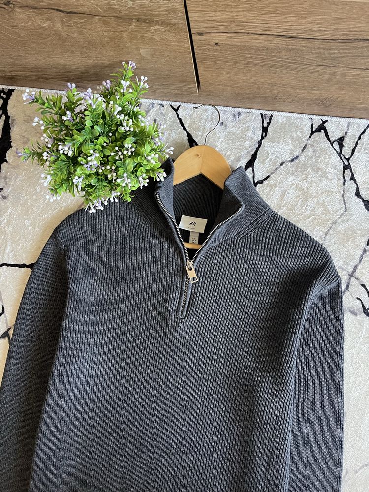 H&M кофта свитер мужской полузамок 1/4 zip / Размер S-M