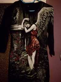 Gotycka czarna tunika, L, goth anioł