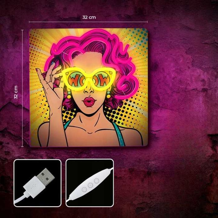 Neon Lampka Pop Art LED Wiszący Obraz Podświetlany Do Pokoju
