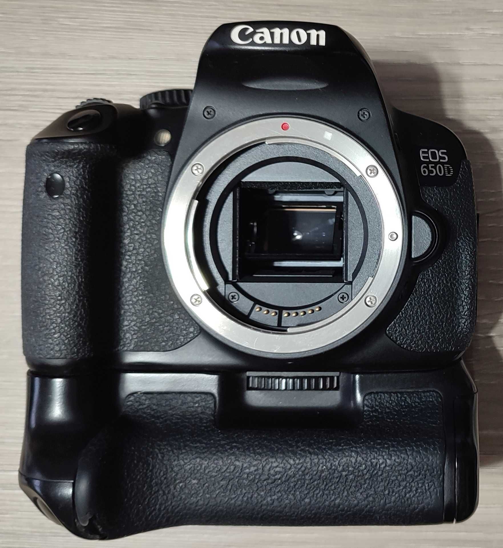 Canon EOS 650D Body Korpus, Grip Battery Pack Newell BG-E8, Torba