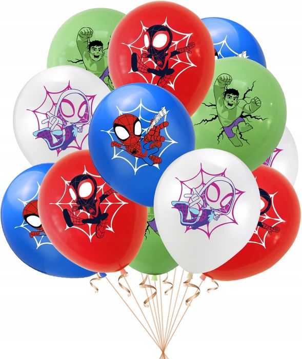 Oro Party Zestaw balonowych dekoracji urodzinowych Spider Man Hulk