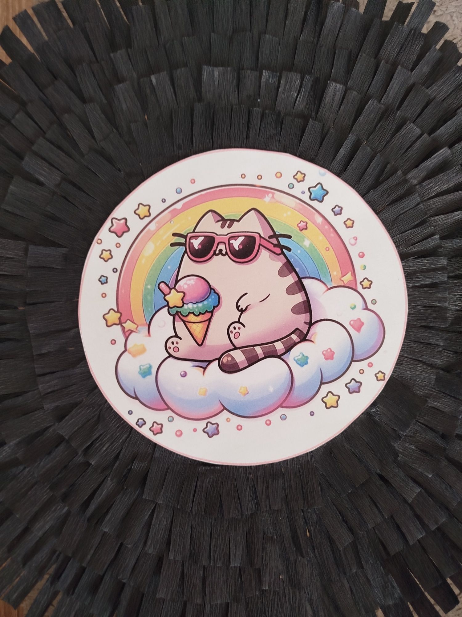 Piniata z kotem pusheen czarna