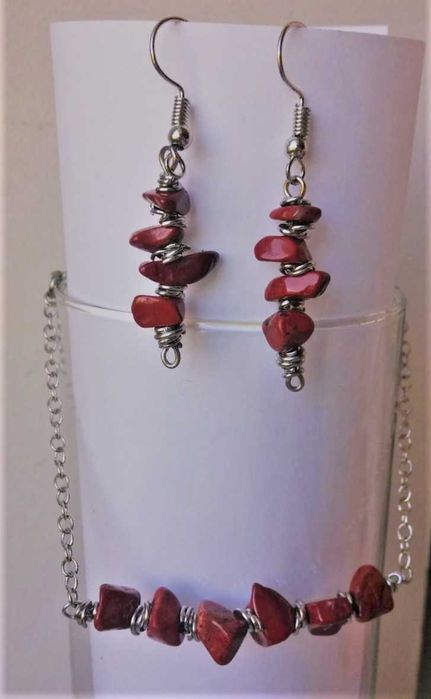 браслет и серьги  набор  ручная работа