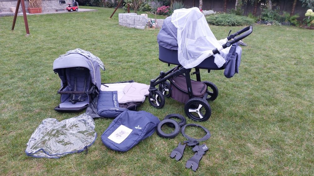 Wózek Baby design Husky niebieski 3w1 adaptery