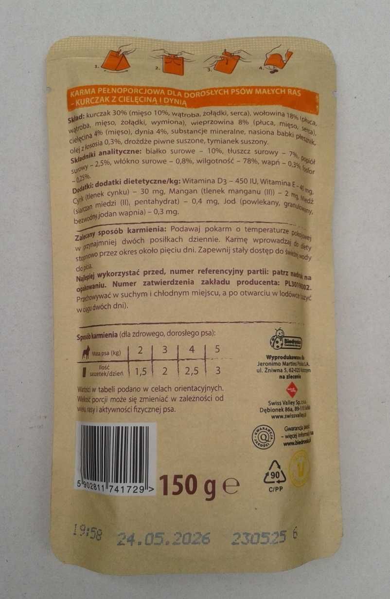 MAXI NATURAL Karma dla psa małej rasy saszetka KURCZAK 5 x 150g = 750g