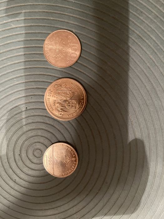 Tres moedas 100 escudos em prata 200 e 500 em prata