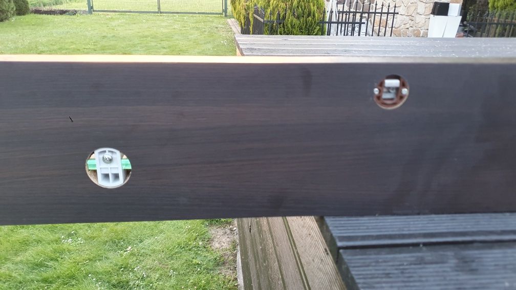 Półka wisząca wenge drewno-szkło