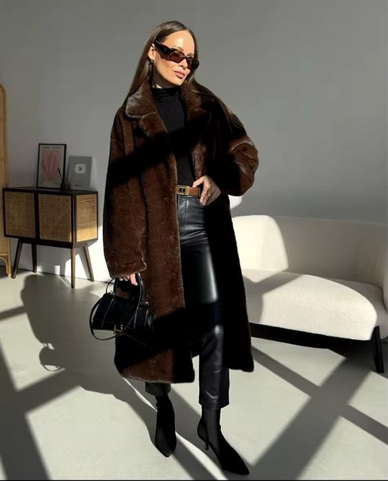 Еко шуба норкова, шоколад