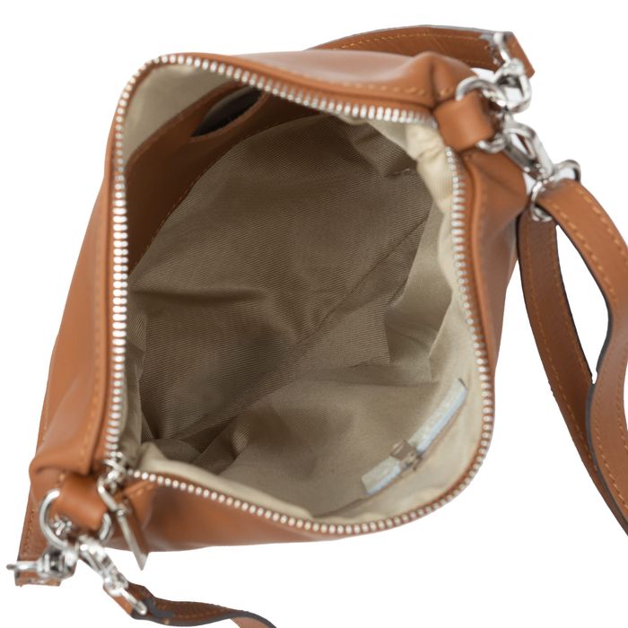 VERA PELLE torebka skórzana listonoszka z paskiem V513 c.zielona