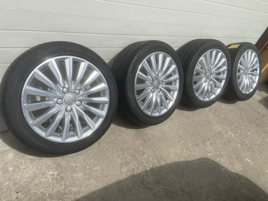 Alufelgi orginalne  17-5x112 Audi VW Skoda z oponami letnimi Pirelli