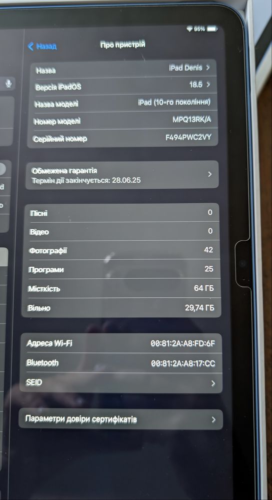 Продам IPad 10.9 ( 10 gen) Blue 64GB Wifi версія
