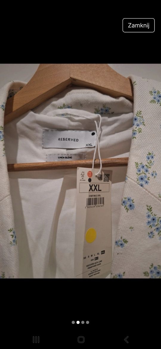 Marynarka żakiet reserved xxl 44-46 nowa z metką