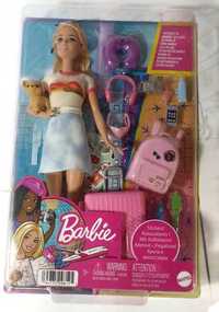 Lalka Barbie Malibu podróżniczka + akcesoria HJY18