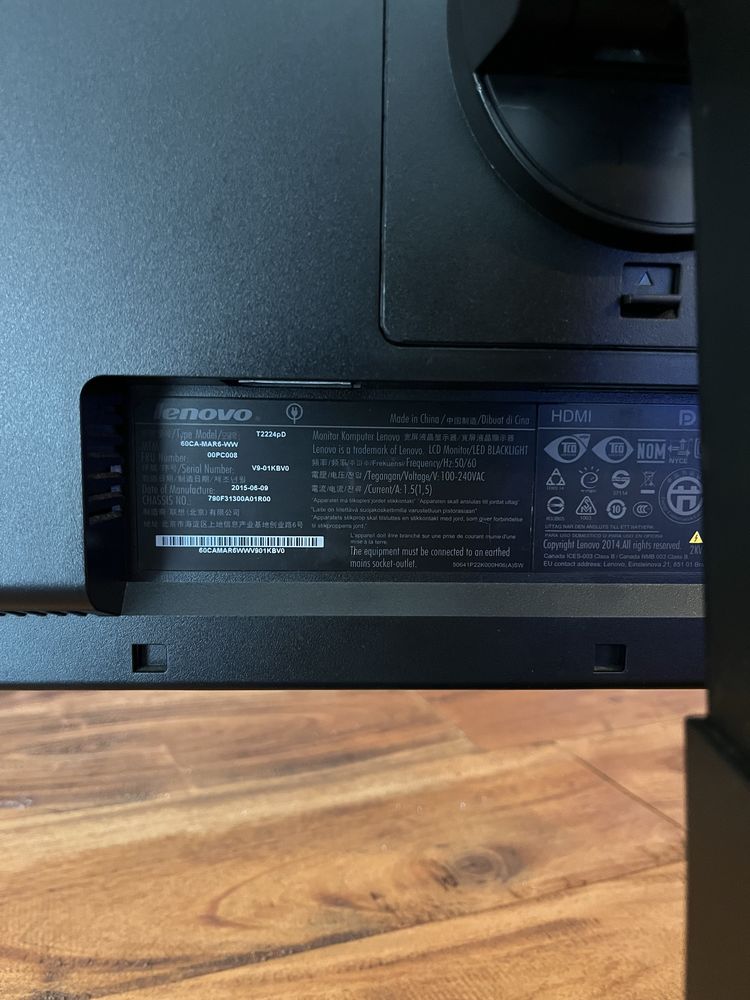 Monitor Lenovo ThinkVision T2224pD - 21,5’’