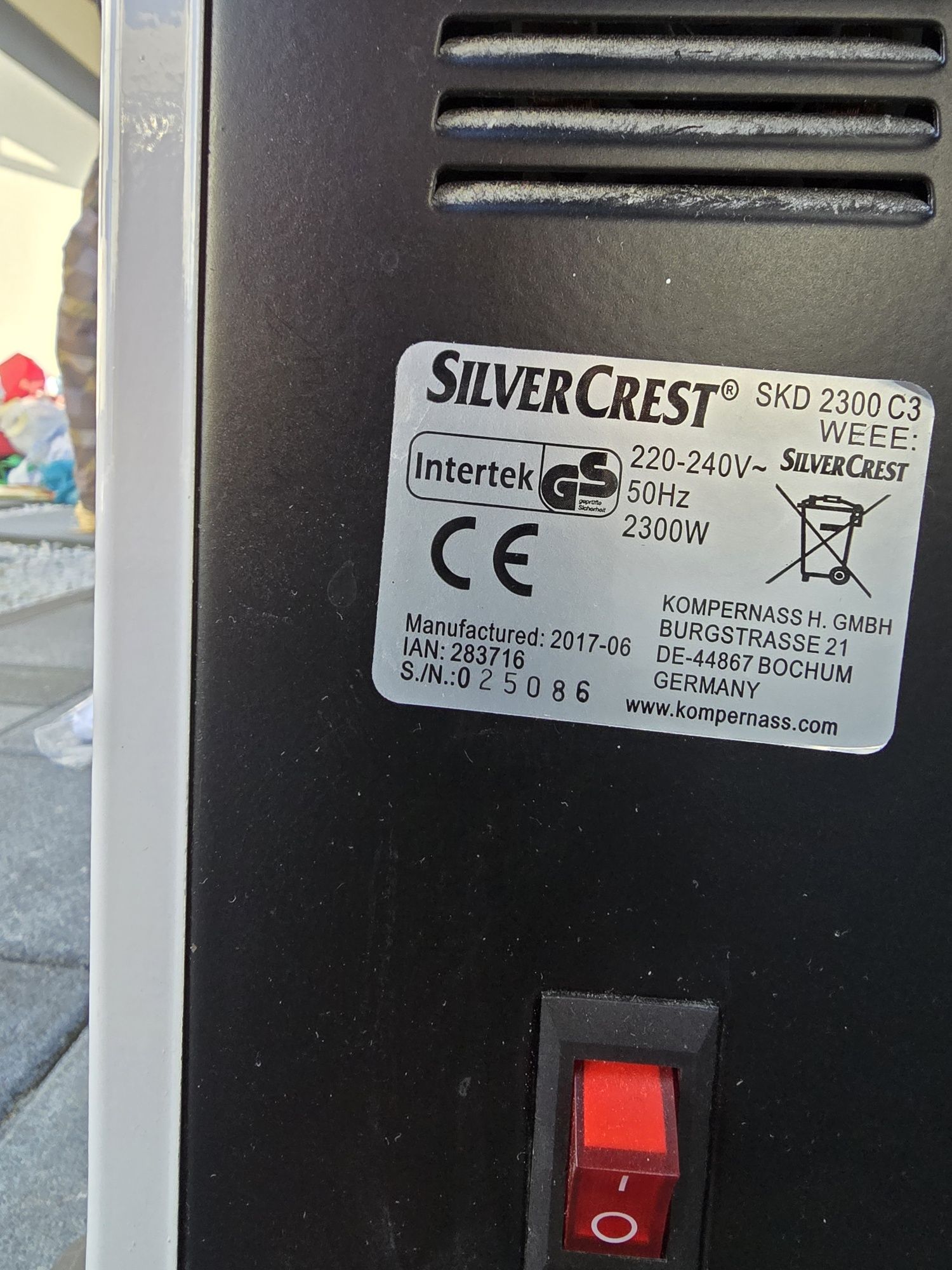 Grzejnik elektryczny SilverCrest farelka  LCD pilot Konwektorowy 230W