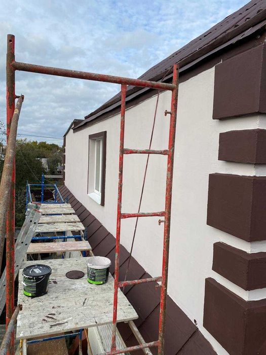 Утепления фасадов домов , квартир на лесах, кровля , мягкая кровля