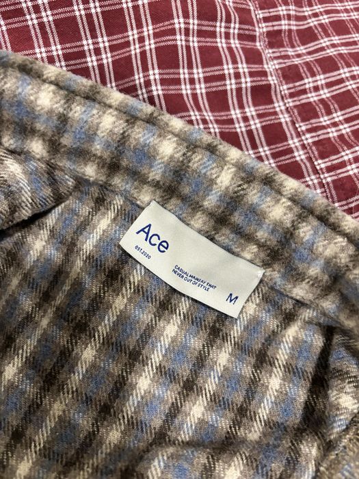 Теплая рубашка в клетку Ace шерсть oversized