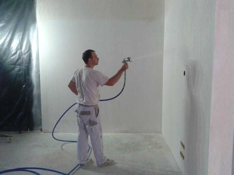 Покраска стен потолков шпаклевка Механизированная побелка