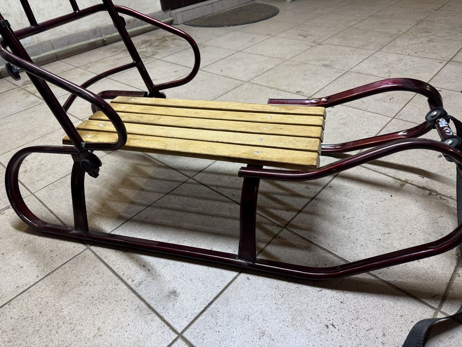 Санки дитячі зі спинкою та ручкою