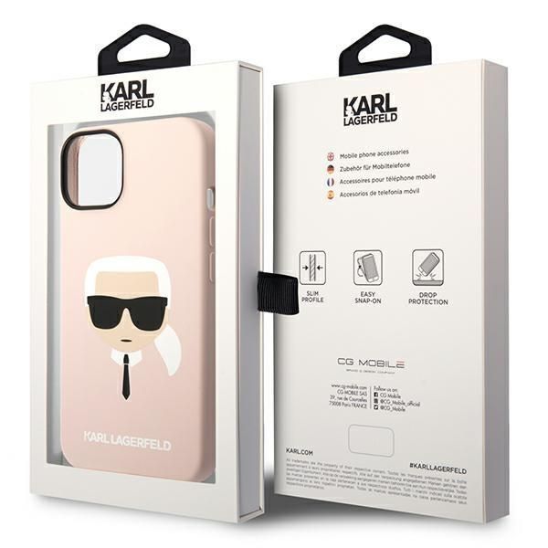 Etui Karl Lagerfeld do iPhone 14 - Różowy Silikon z Mikrofibrą